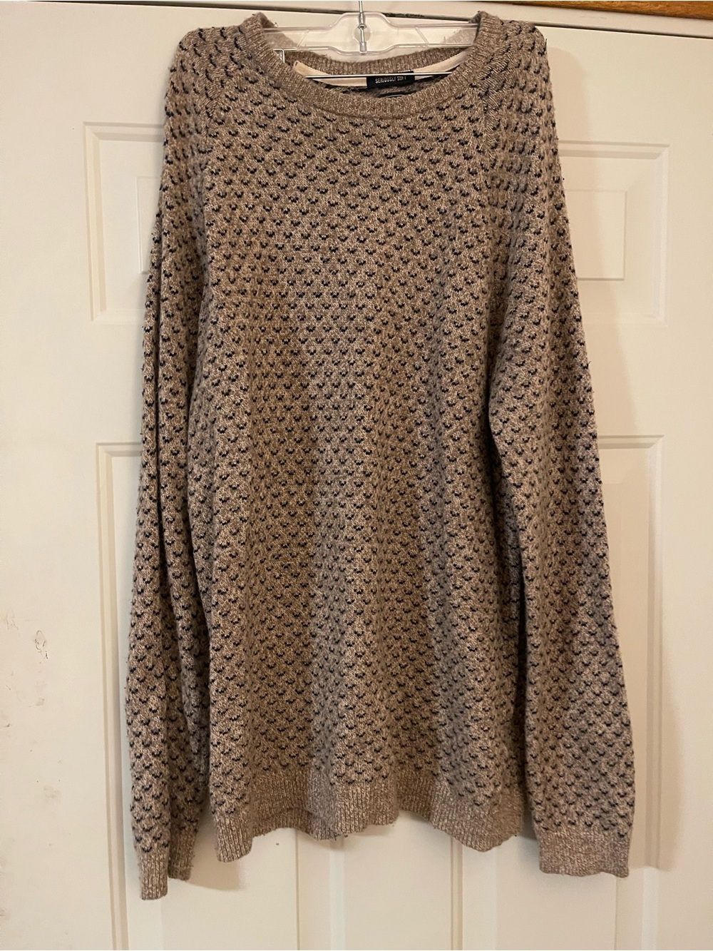 American Eagle Outfitters Mens LT Knit Pullover Sweater Crewneck Brown Black